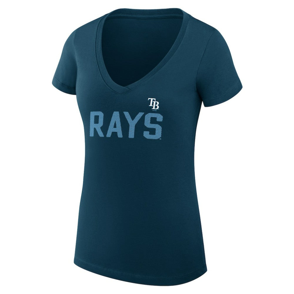 Tampa Bay Rays G-III 4Her by Carl Banks Women's Super-Slim Fit Lightweight Dot Print V-Neck T-Shirt Lifestyle