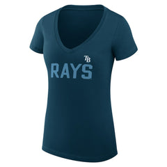 Tampa Bay Rays G-III 4Her by Carl Banks Women's Super-Slim Fit Lightweight Dot Print V-Neck T-Shirt Lifestyle