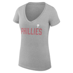 Philadelphia Phillies G-III 4Her by Carl Banks Women's Super-Slim Fit Lightweight Dot Print V-Neck T-Shirt Lifestyle