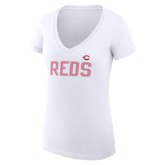Cincinnati Reds G-III 4Her by Carl Banks Women's Super-Slim Fit Lightweight Dot Print V-Neck T-Shirt Near Me