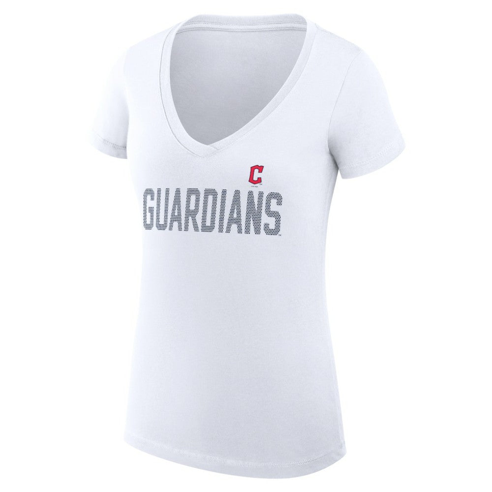 Cleveland Guardians G-III 4Her by Carl Banks Women's Super-Slim Fit Lightweight Dot Print V-Neck T-Shirt discount