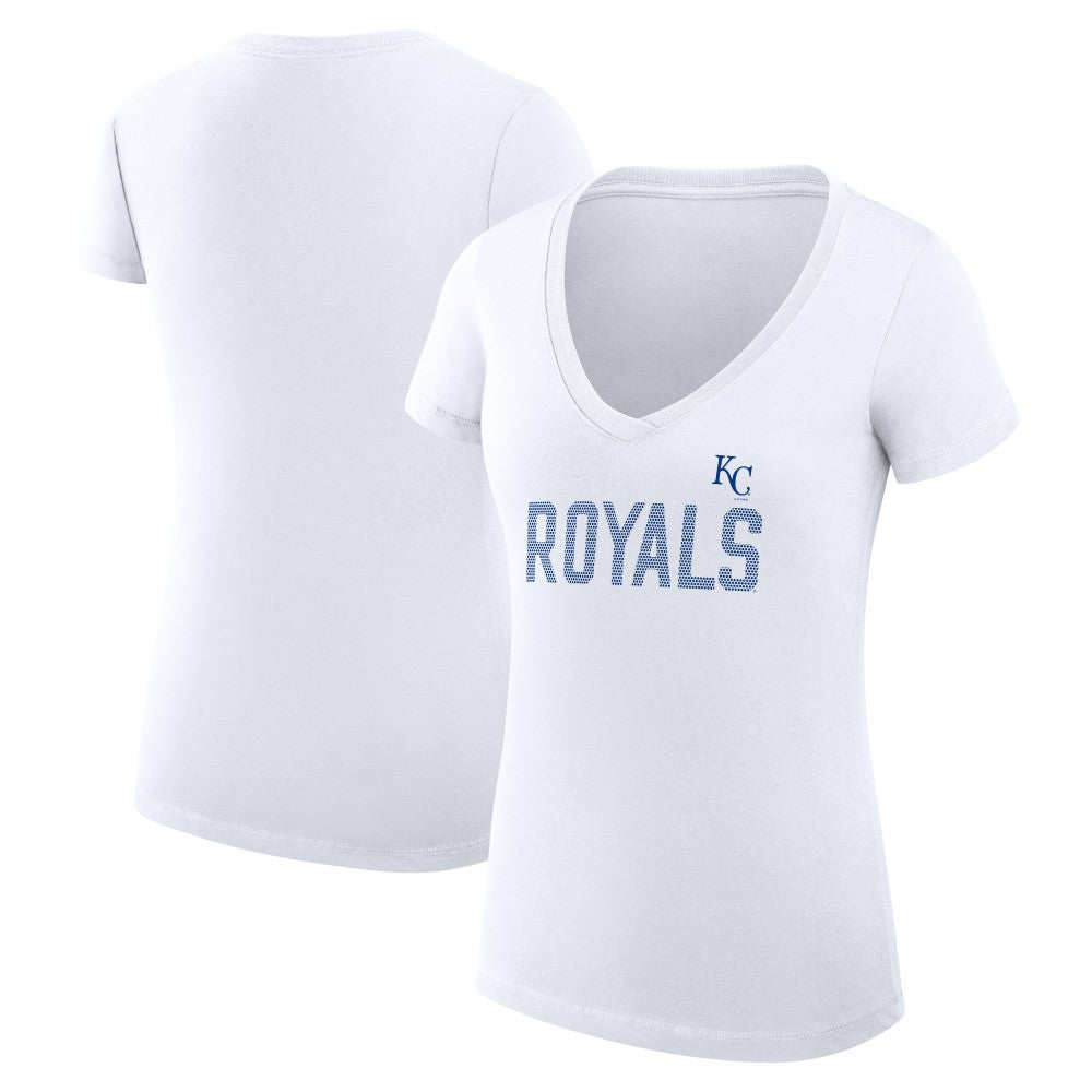 Kansas City Royals G-III 4Her by Carl Banks Women's Super-Slim Fit Lightweight Dot Print V-Neck T-Shirt Online