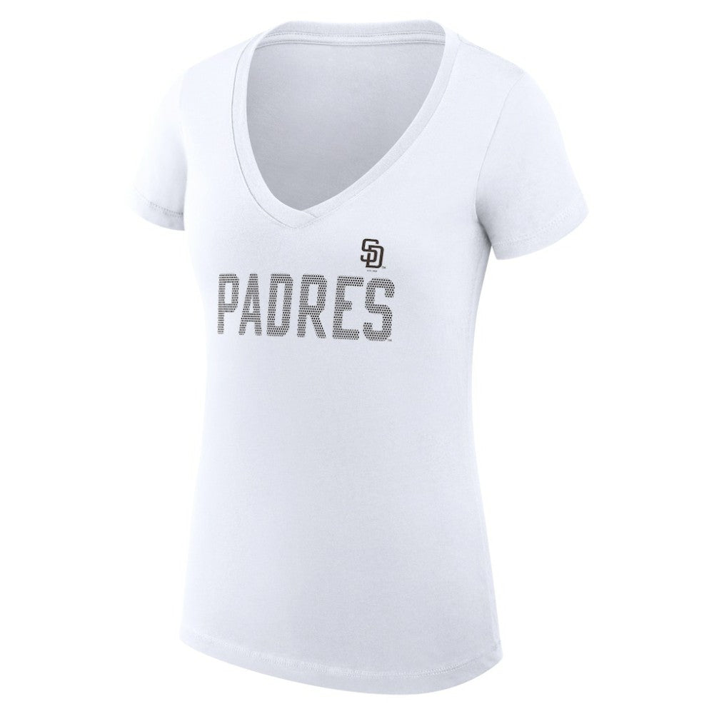 San Diego Padres G-III 4Her by Carl Banks Women's Super-Slim Fit Lightweight Dot Print V-Neck T-Shirt Sale