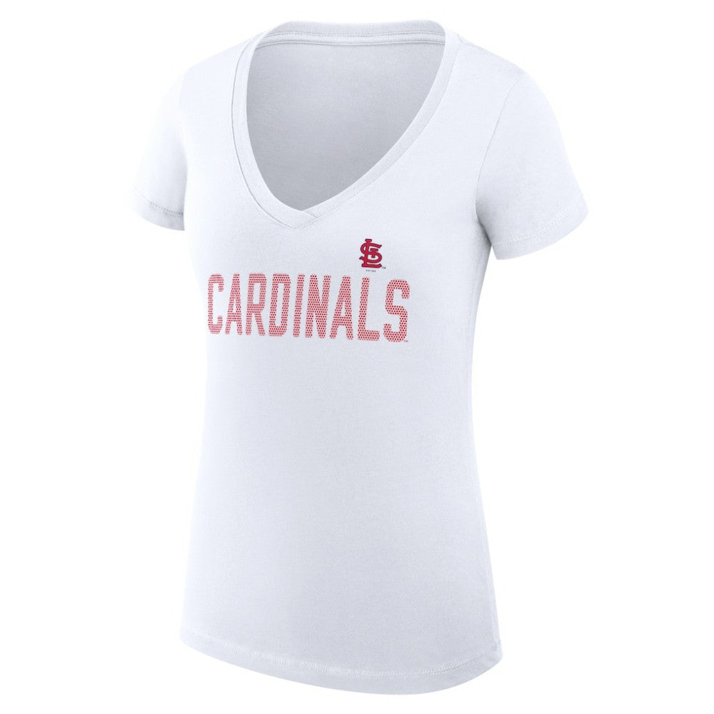 St. Louis Cardinals G-III 4Her by Carl Banks Women's Super-Slim Fit Lightweight Dot Print V-Neck T-Shirt Near Me