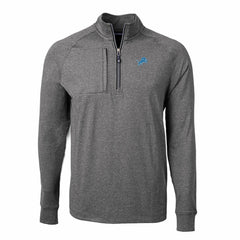 Detroit Lions Cutter & Buck Big & Tall Adapt Eco Knit Quarter-Zip Pullover Top Heather Black - NFL