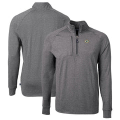 Green Bay Packers Cutter & Buck Big & Tall Adapt Eco Knit Quarter-Zip Pullover Top Heather Black - NFL