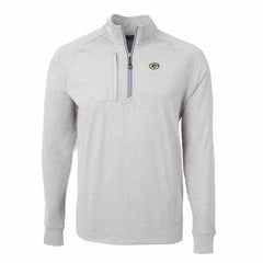 Green Bay Packers Cutter & Buck Big & Tall Adapt Eco Knit Quarter-Zip Pullover Top Heather Gray - NFL