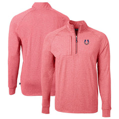 Indianapolis Colts Cutter & Buck Big & Tall Adapt Eco Knit Quarter-Zip Pullover Top Heather Red - NFL