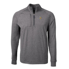 Minnesota Vikings Cutter & Buck Big & Tall Adapt Eco Knit Quarter-Zip Pullover Top Heather Black - NFL