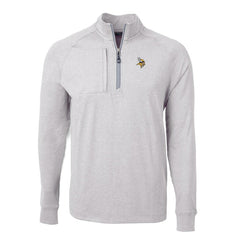 Minnesota Vikings Cutter & Buck Big & Tall Adapt Eco Knit Quarter-Zip Pullover Top Heather Gray - NFL