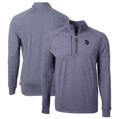 Minnesota Vikings Cutter & Buck Big & Tall Adapt Eco Knit Quarter-Zip Pullover Top Heather Navy - NFL