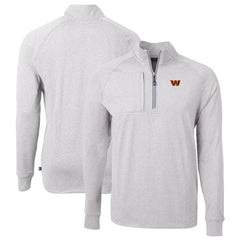 Washington Commanders Cutter & Buck Big & Tall Adapt Eco Knit Quarter-Zip Pullover Top Heather Gray - NFL