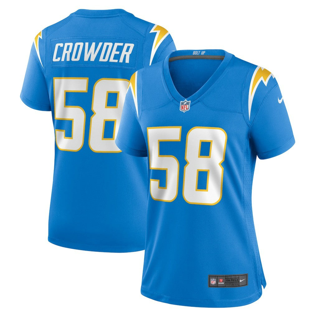 Tae Crowder Los Angeles Chargers Women's Team Game Jersey Powder Blue - Nike