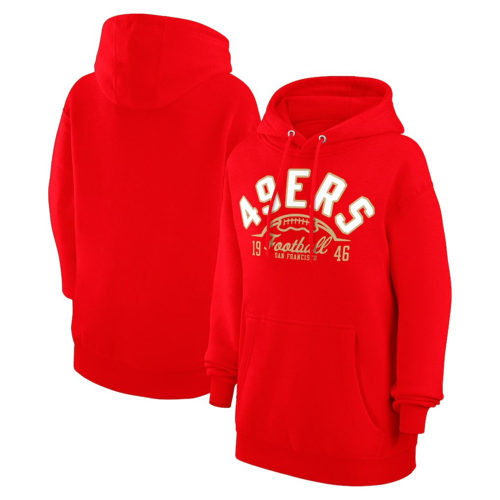 San Francisco 49ers Starter Unisex Half Ball Team Fleece Pullover Hoodie Scarlet - NFL