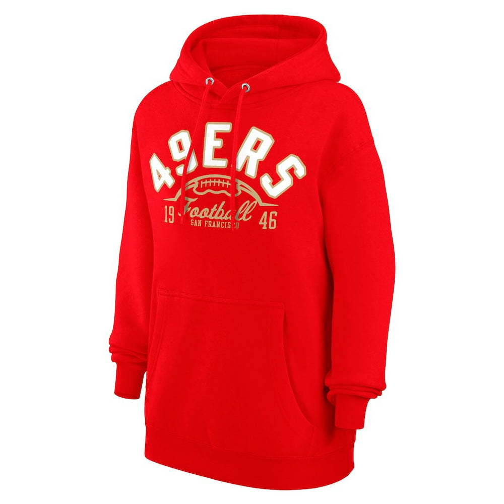 San Francisco 49ers Starter Unisex Half Ball Team Fleece Pullover Hoodie Scarlet - NFL
