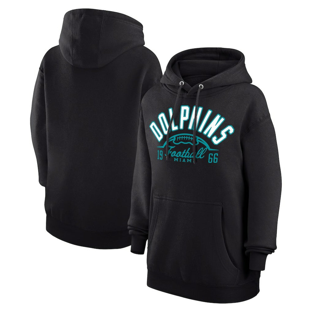 Miami Dolphins Starter Unisex Half Ball Team Fleece Pullover Hoodie Black - NFL