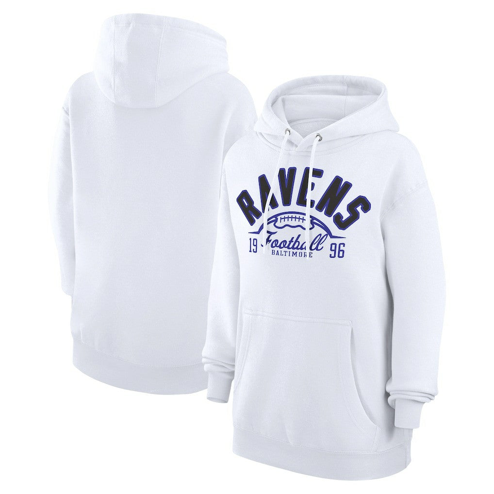 Baltimore Ravens Starter Unisex Half Ball Team Fleece Pullover Hoodie White - NFL