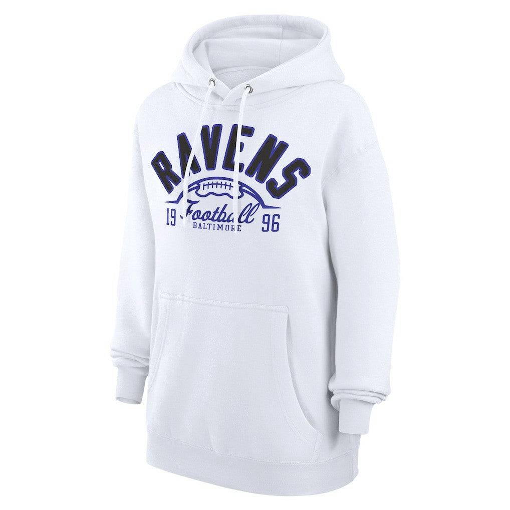 Baltimore Ravens Starter Unisex Half Ball Team Fleece Pullover Hoodie White - NFL
