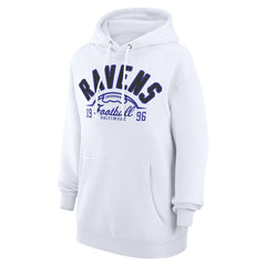 Baltimore Ravens Starter Unisex Half Ball Team Fleece Pullover Hoodie White - NFL