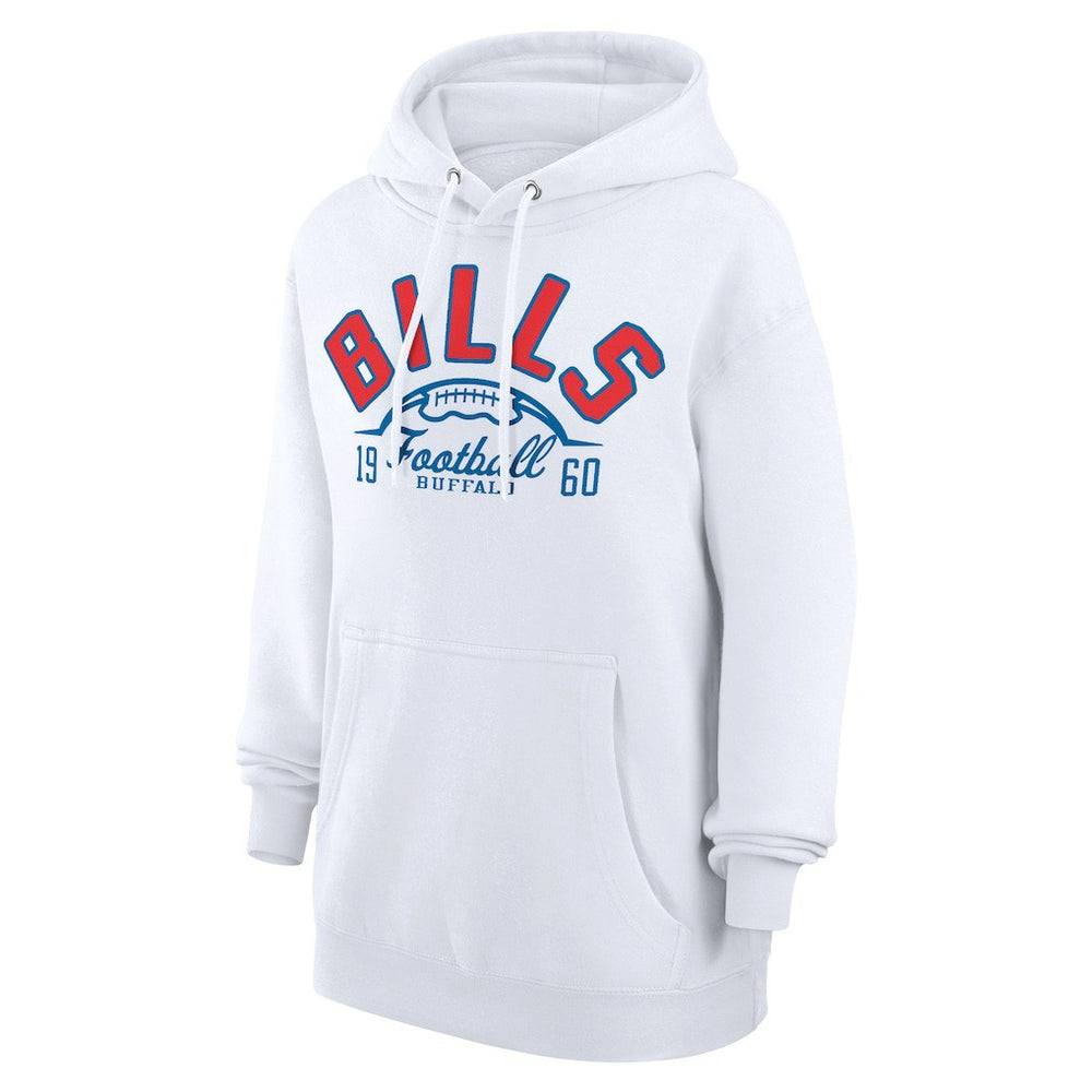 Buffalo Bills Starter Unisex Half Ball Team Fleece Pullover Hoodie White - NFL