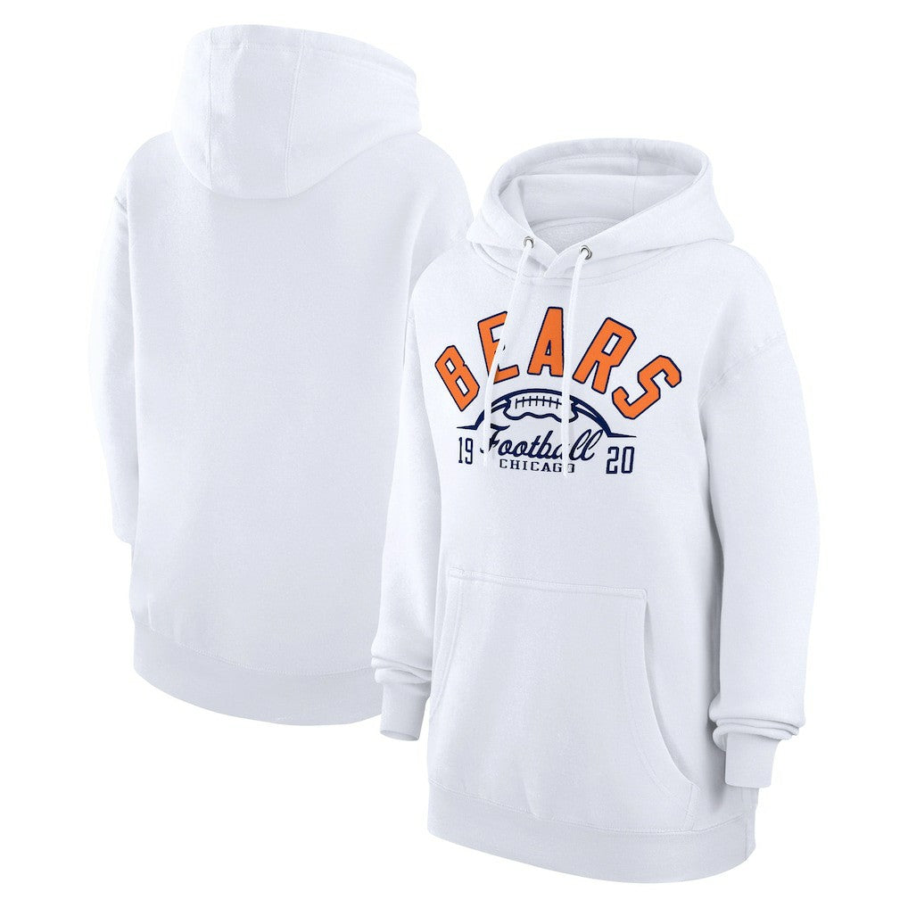 Chicago Bears Starter Unisex Half Ball Team Fleece Pullover Hoodie White - NFL