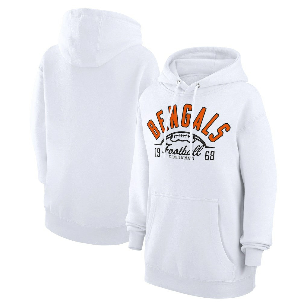 Cincinnati Bengals Starter Unisex Half Ball Team Fleece Pullover Hoodie White - NFL