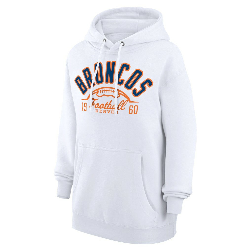 Denver Broncos Starter Unisex Half Ball Team Fleece Pullover Hoodie White - NFL