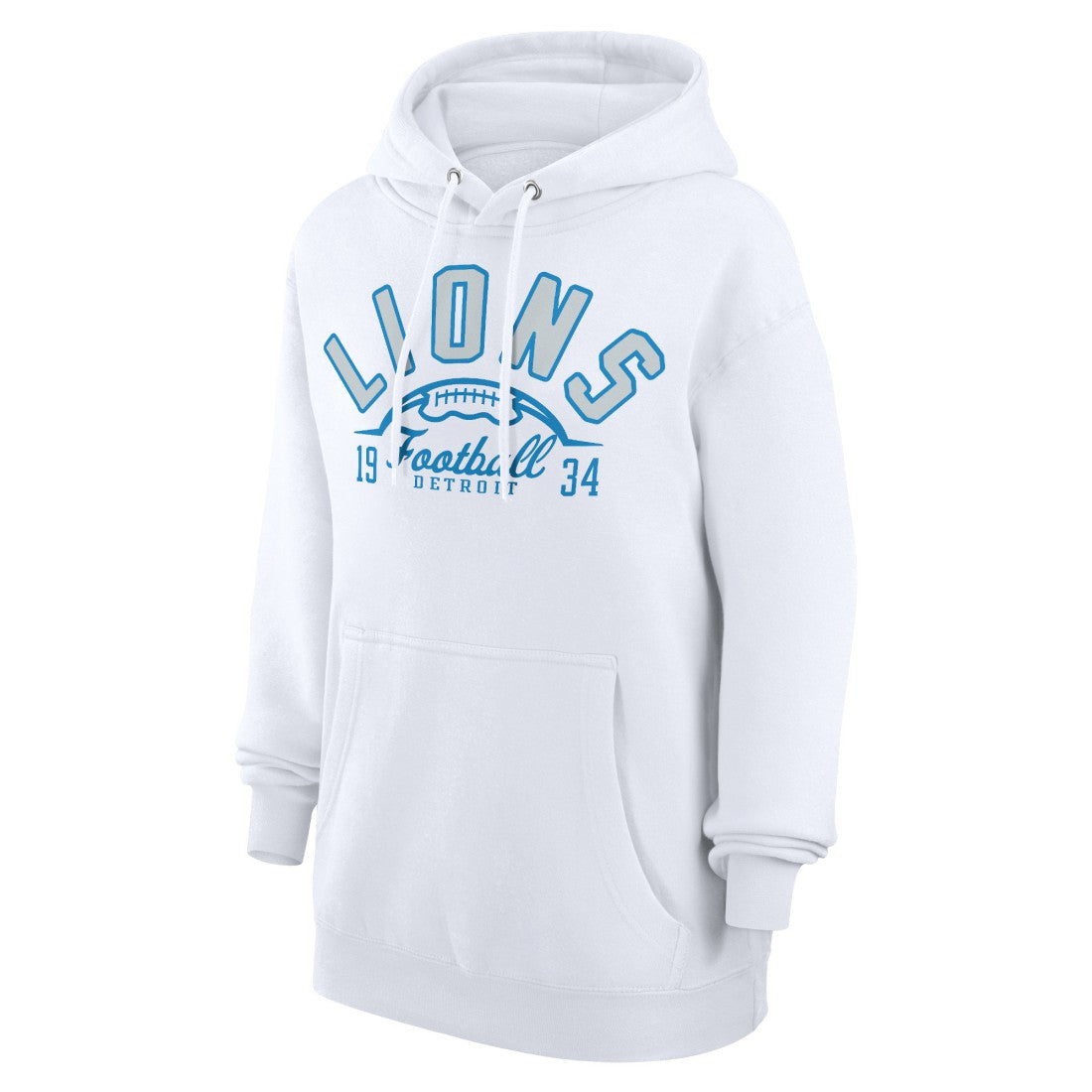 Detroit Lions Starter Unisex Half Ball Team Fleece Pullover Hoodie White - NFL