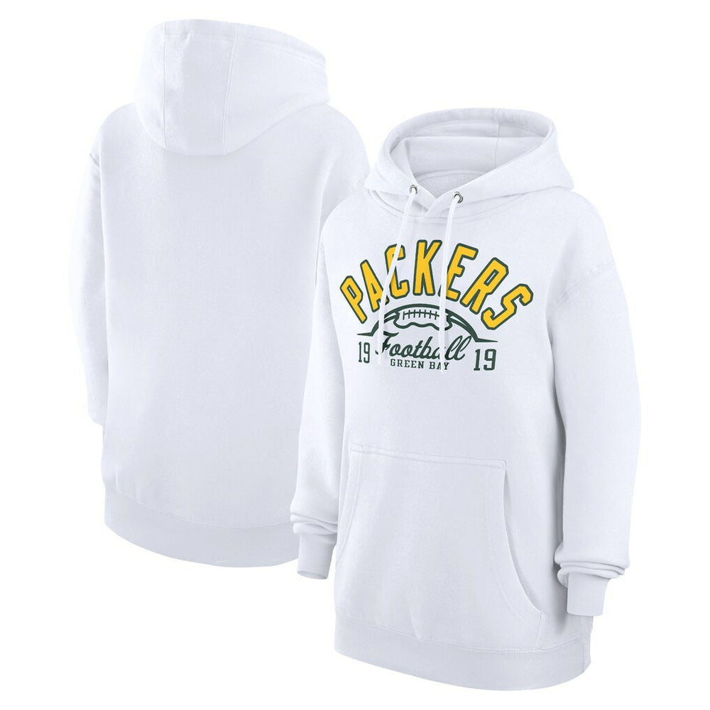 Green Bay Packers Starter Unisex Half Ball Team Fleece Pullover Hoodie White - NFL