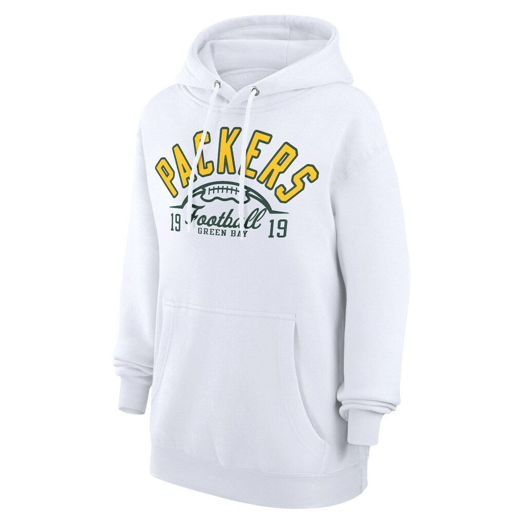 Green Bay Packers Starter Unisex Half Ball Team Fleece Pullover Hoodie White - NFL