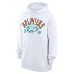 Miami Dolphins Starter Unisex Half Ball Team Fleece Pullover Hoodie White - NFL