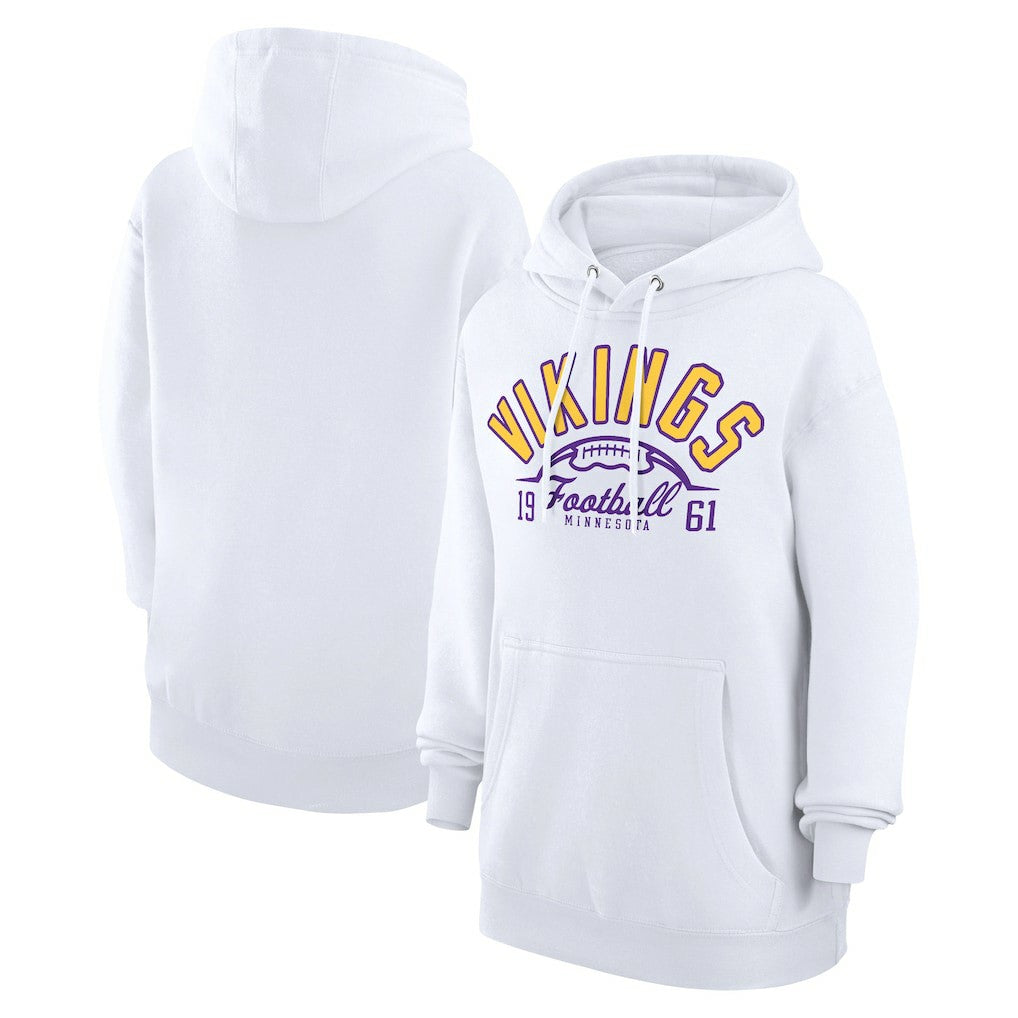 Minnesota Vikings Starter Unisex Half Ball Team Fleece Pullover Hoodie White - NFL