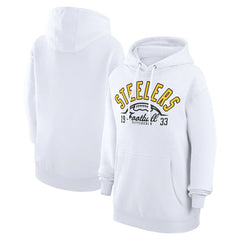 Pittsburgh Steelers Starter Unisex Half Ball Team Fleece Pullover Hoodie White - NFL