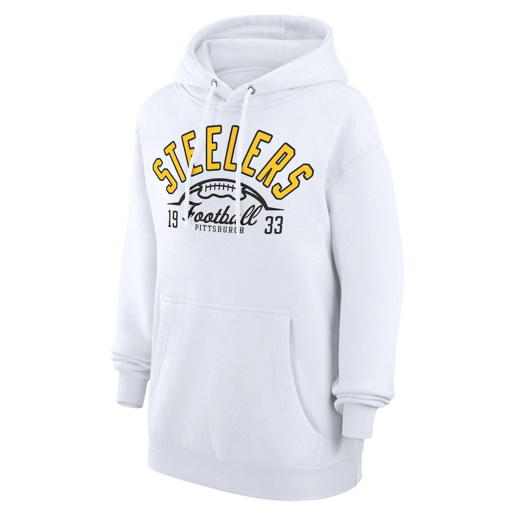 Pittsburgh Steelers Starter Unisex Half Ball Team Fleece Pullover Hoodie White - NFL