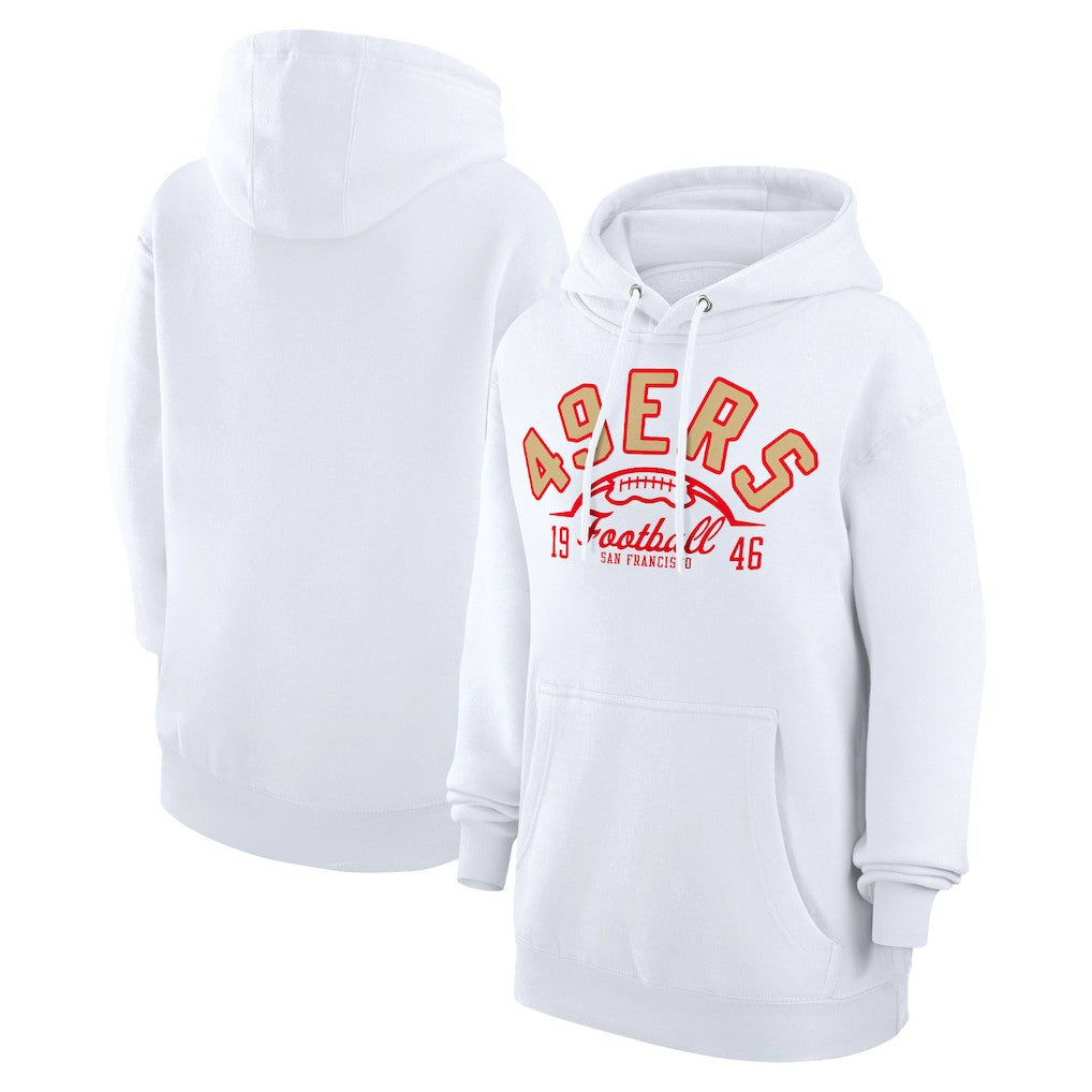 San Francisco 49ers Starter Unisex Half Ball Team Fleece Pullover Hoodie White - NFL