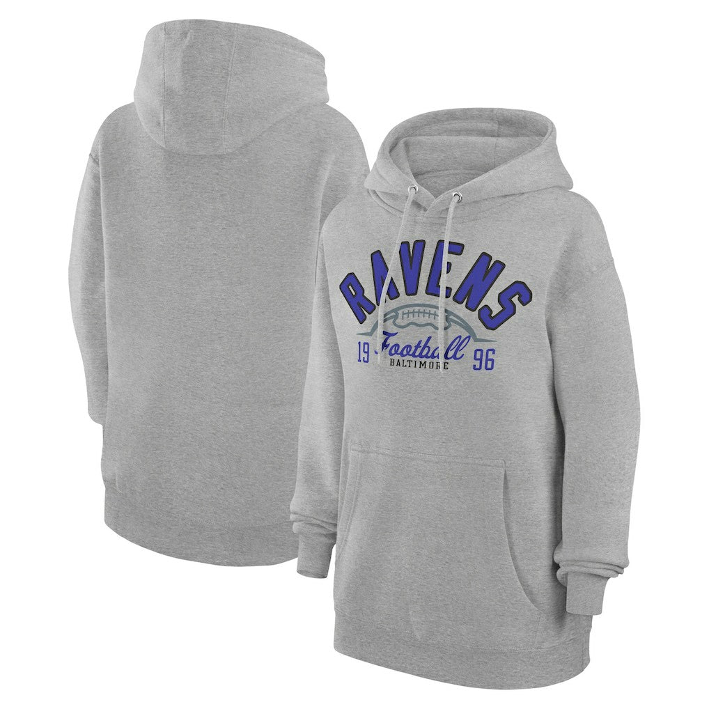 Baltimore Ravens Starter Unisex Half Ball Team Fleece Pullover Hoodie Heather Gray - NFL