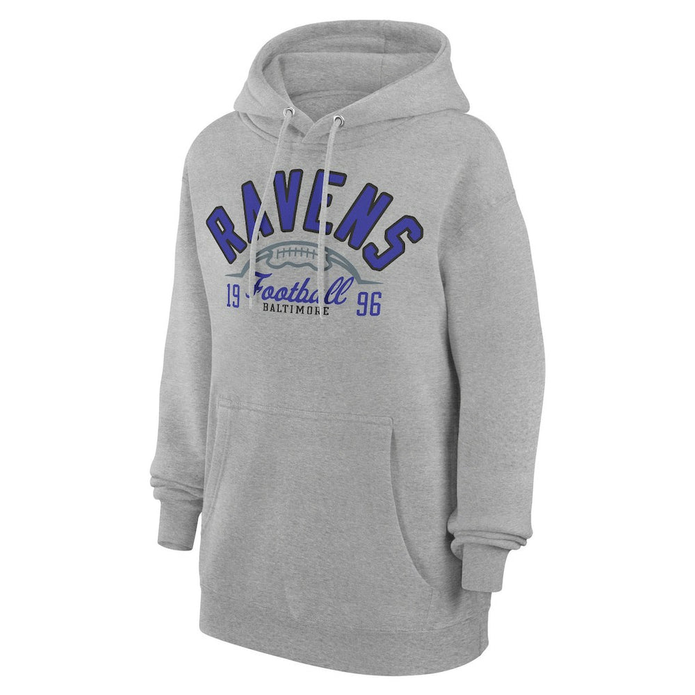 Baltimore Ravens Starter Unisex Half Ball Team Fleece Pullover Hoodie Heather Gray - NFL