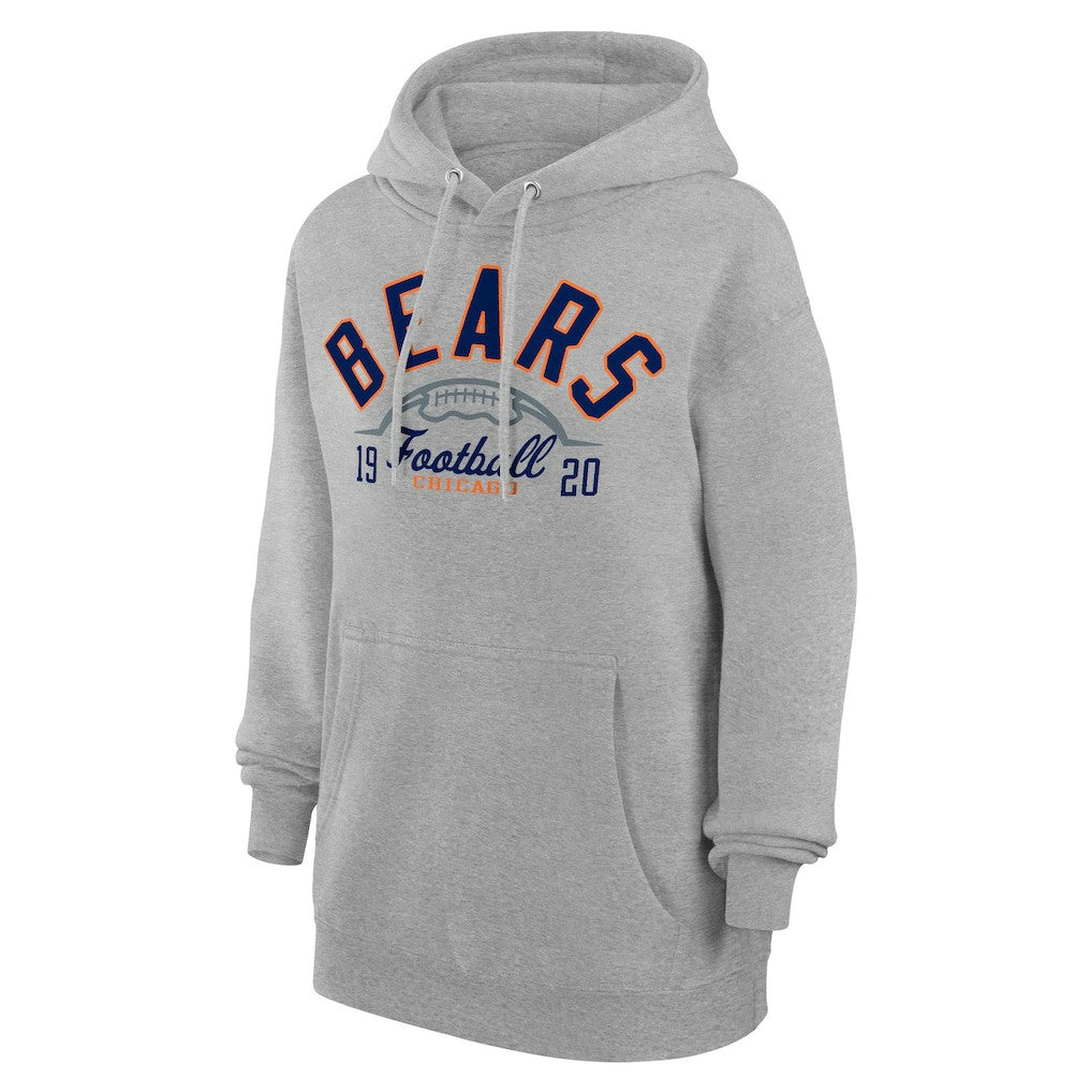Chicago Bears Starter Unisex Half Ball Team Fleece Pullover Hoodie Heather Gray - NFL