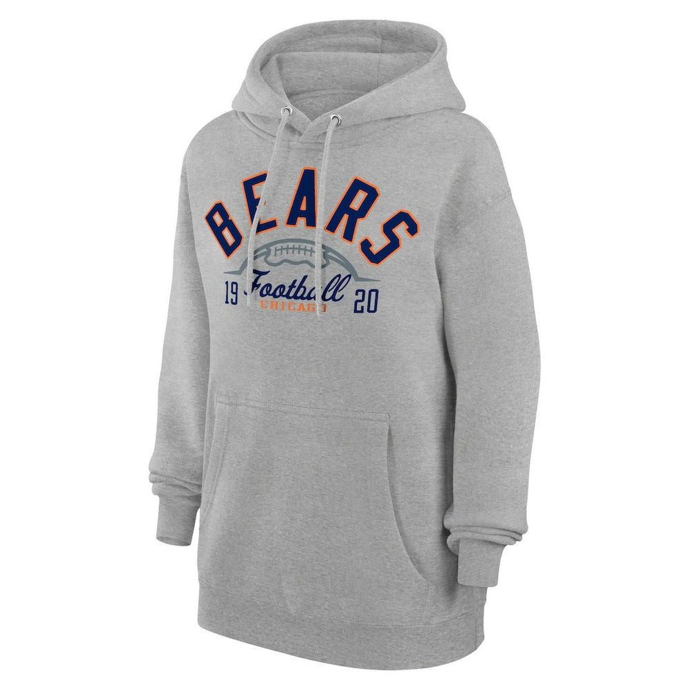 Chicago Bears Starter Unisex Half Ball Team Fleece Pullover Hoodie Heather Gray - NFL