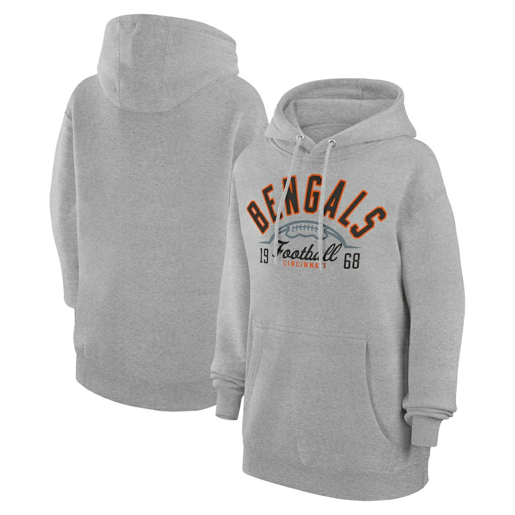 Cincinnati Bengals Starter Unisex Half Ball Team Fleece Pullover Hoodie Heather Gray - NFL