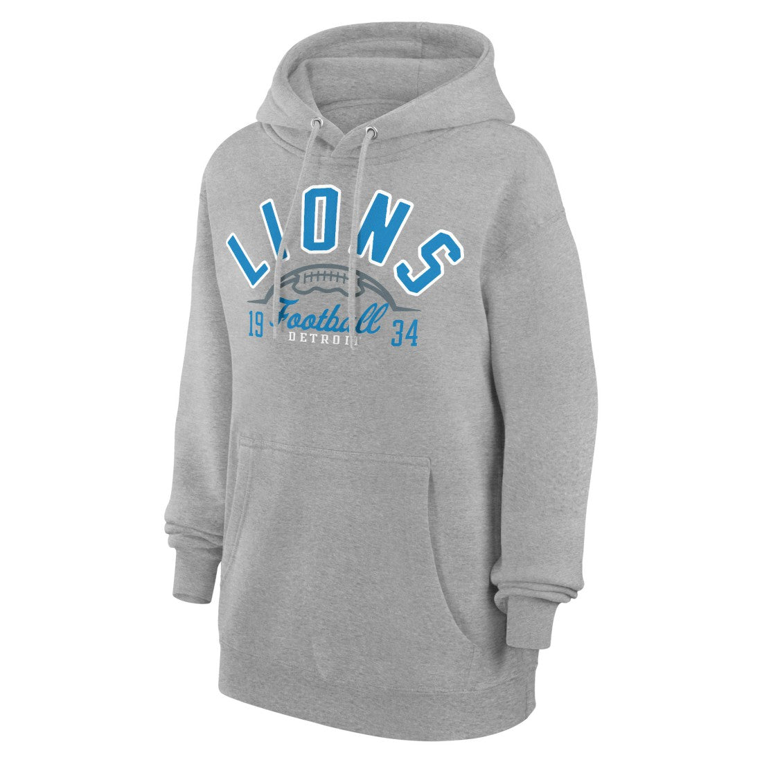 Detroit Lions Starter Unisex Half Ball Team Fleece Pullover Hoodie Heather Gray - NFL