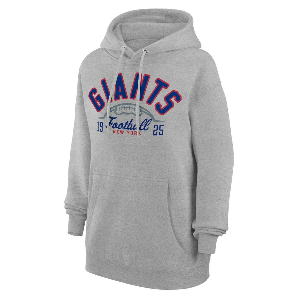 New York Giants Starter Unisex Half Ball Team Fleece Pullover Hoodie Heather Gray - NFL