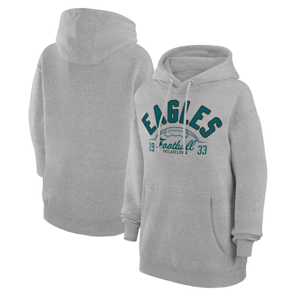 Philadelphia Eagles Starter Unisex Half Ball Team Fleece Pullover Hoodie Heather Gray - NFL