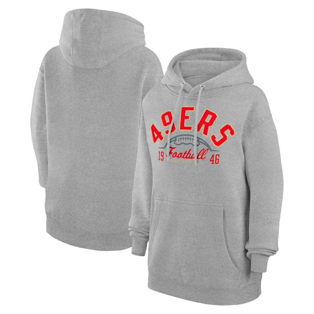 San Francisco 49ers Starter Unisex Half Ball Team Fleece Pullover Hoodie Heather Gray - NFL