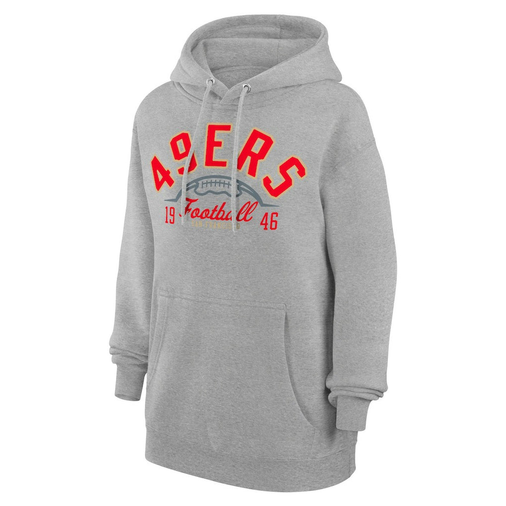 San Francisco 49ers Starter Unisex Half Ball Team Fleece Pullover Hoodie Heather Gray - NFL