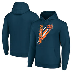 Chicago Bears Starter Unisex Color Scratch Fleece Pullover Hoodie Navy - NFL