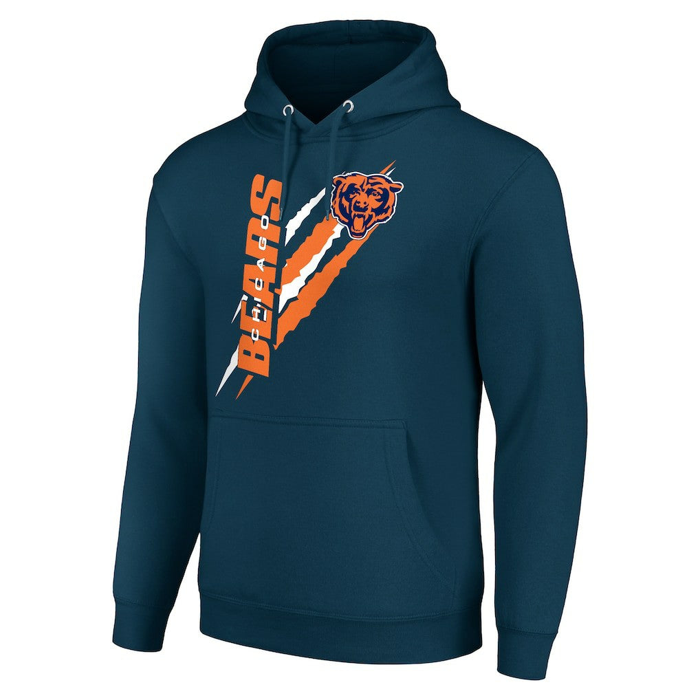 Chicago Bears Starter Unisex Color Scratch Fleece Pullover Hoodie Navy - NFL