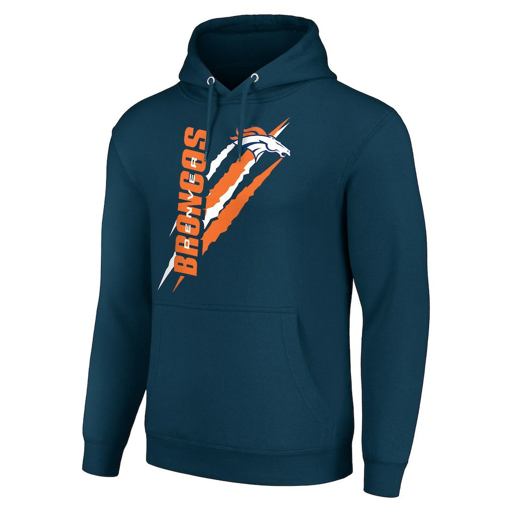 Denver Broncos Starter Unisex Color Scratch Fleece Pullover Hoodie Navy - NFL