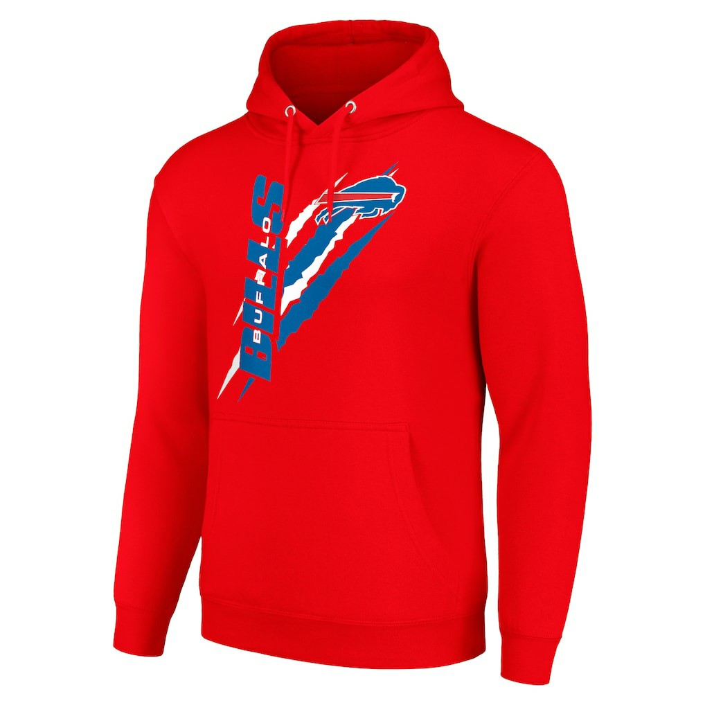 Buffalo Bills Starter Unisex Color Scratch Fleece Pullover Hoodie Red - NFL