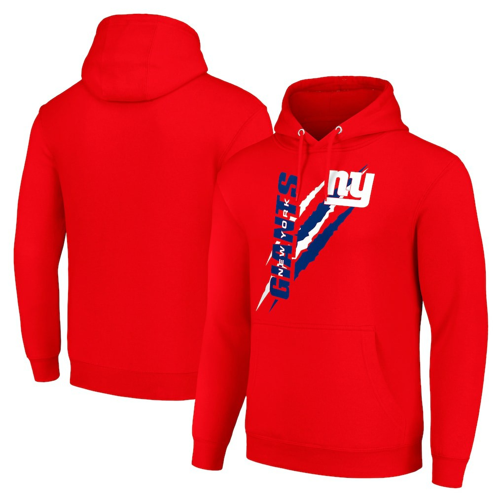 New York Giants Starter Unisex Color Scratch Fleece Pullover Hoodie Red - NFL